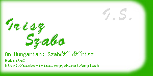 irisz szabo business card